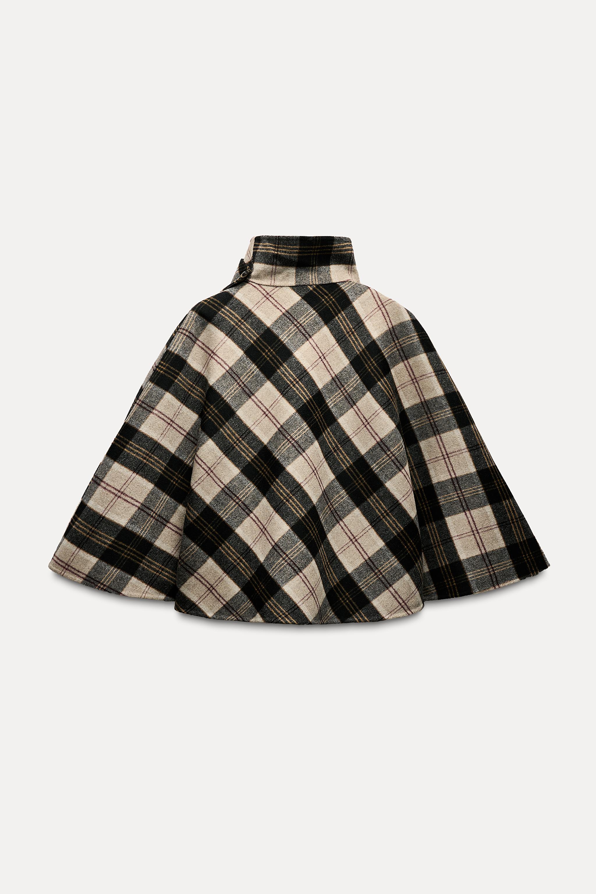 ZW COLLECTION CHECK WOOL CAPE