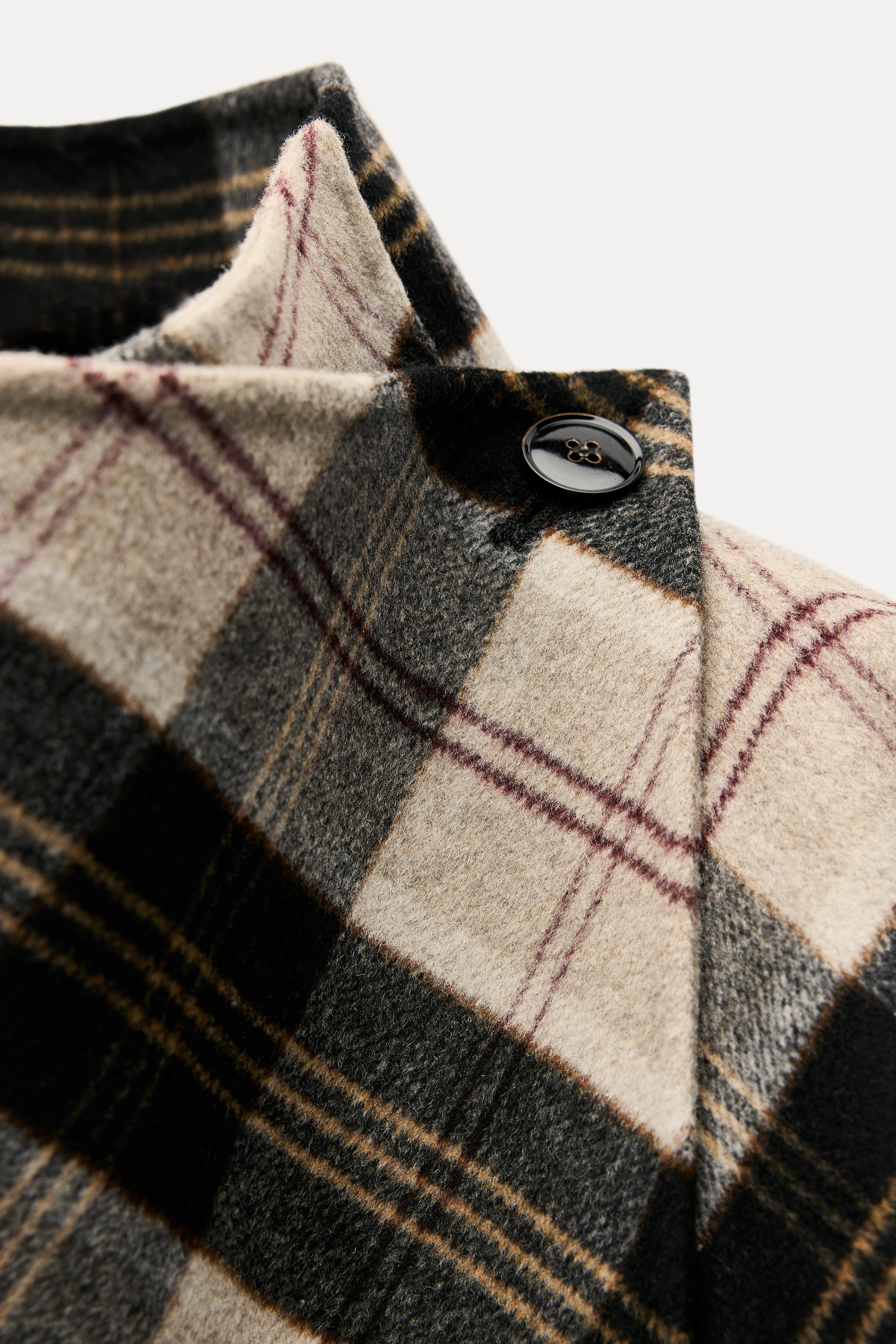 ZW COLLECTION CHECK WOOL CAPE