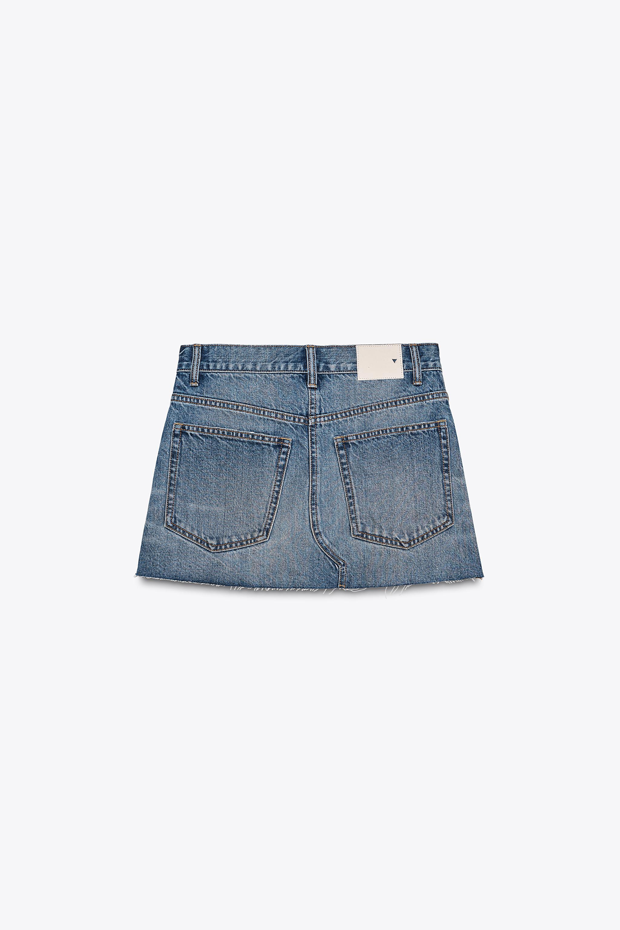 TRF LOW-RISE DENIM MINI SKIRT