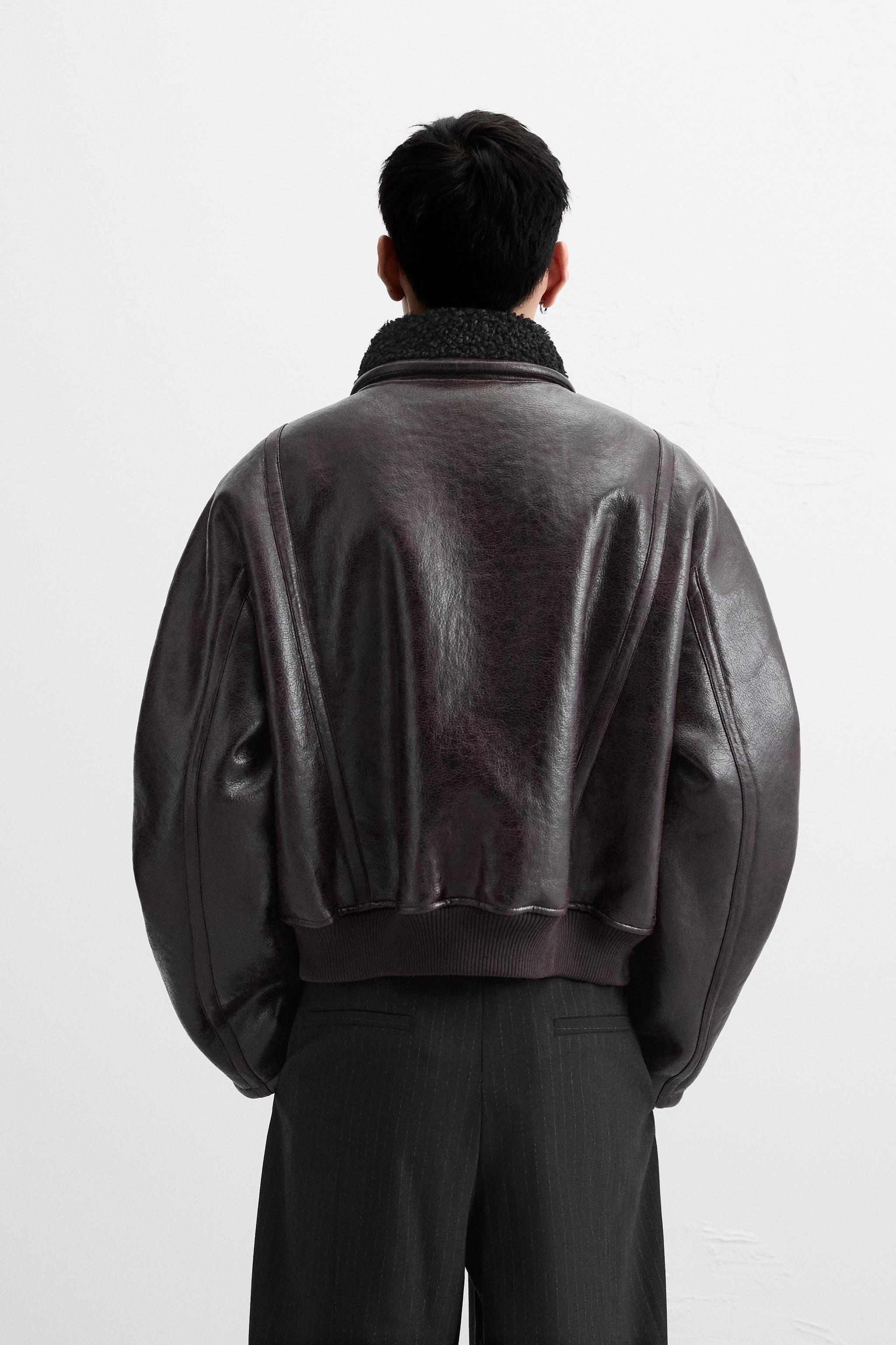 DOUBLE-FACED LEATHER EFFECT JACKET