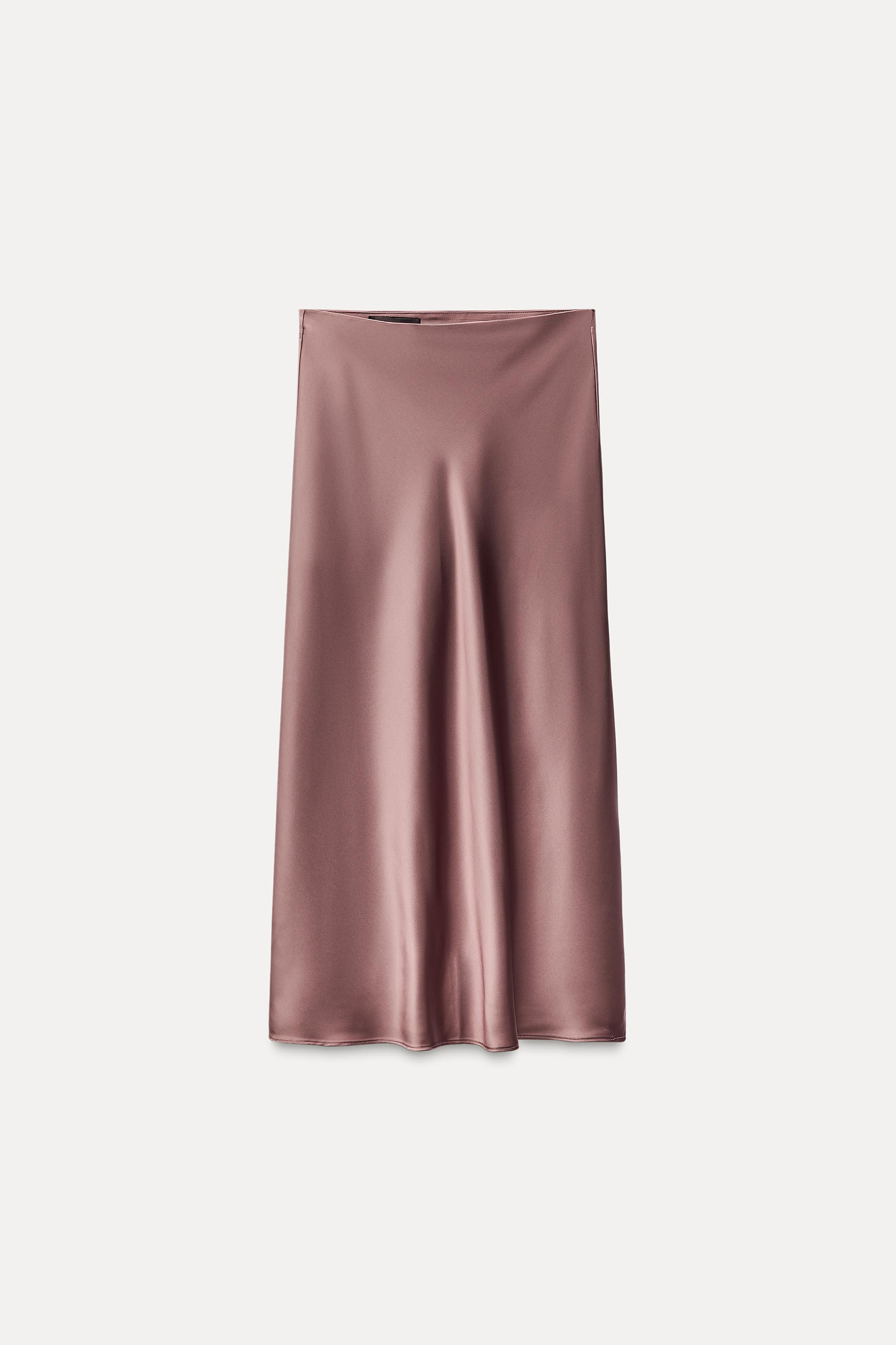 SATIN MIDI SKIRT