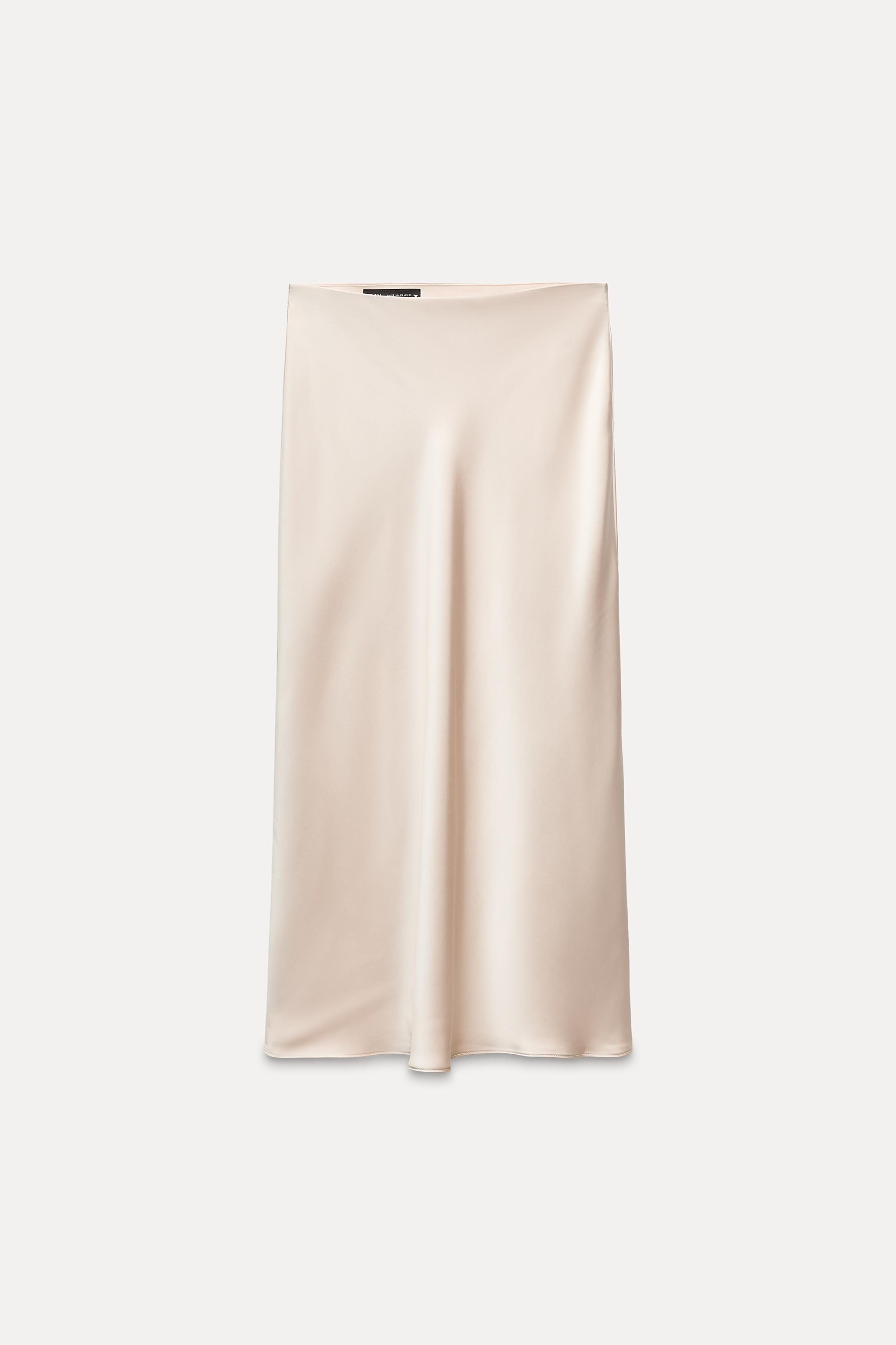 SATIN MIDI SKIRT