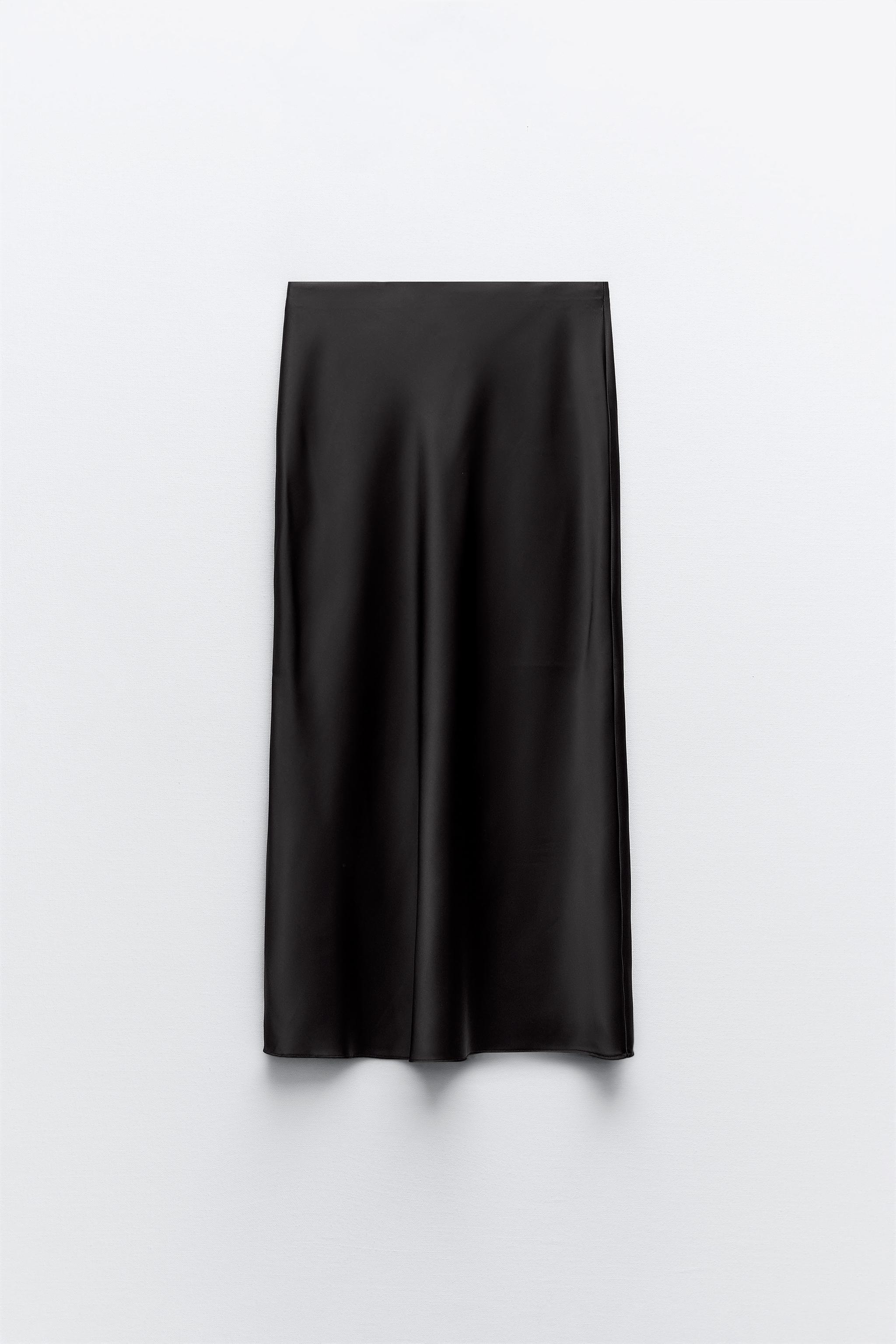 SATIN MIDI SKIRT