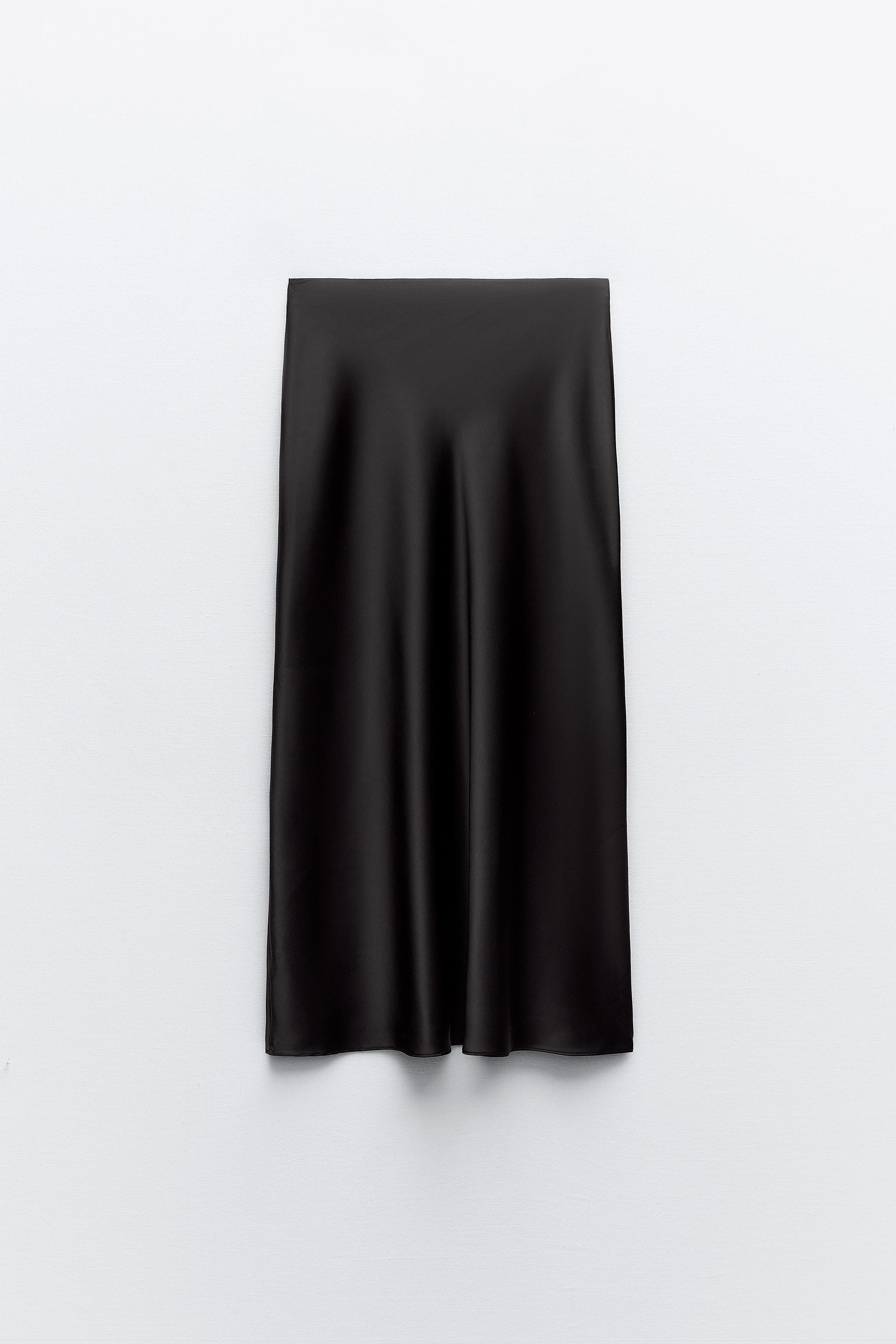 SATIN MIDI SKIRT