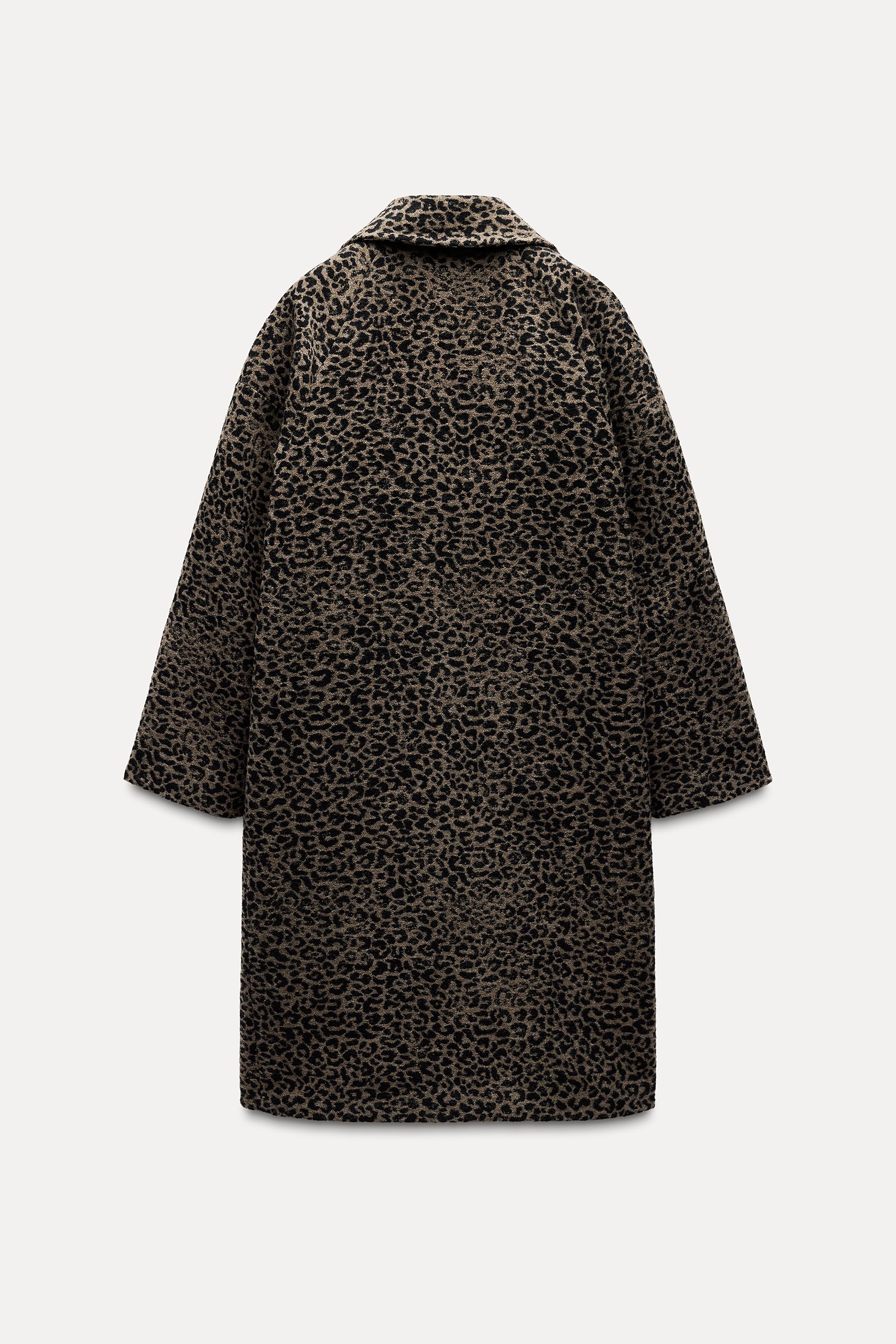 ANIMAL PRINT WOOL BLEND COAT ZW COLLECTION