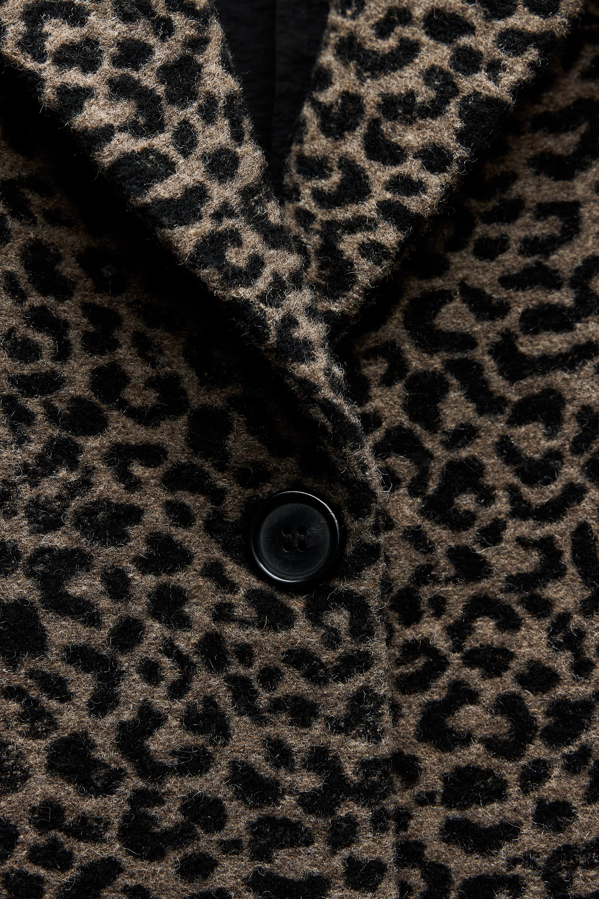 ANIMAL PRINT WOOL BLEND COAT ZW COLLECTION