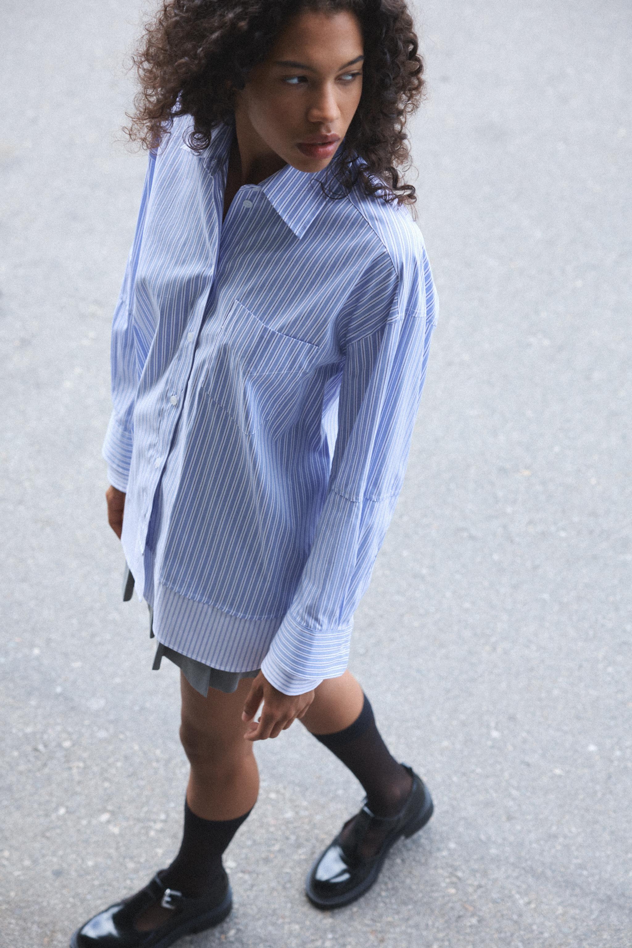 OVERSIZED POPLIN SHIRT WITH DOUBLE CUFFS