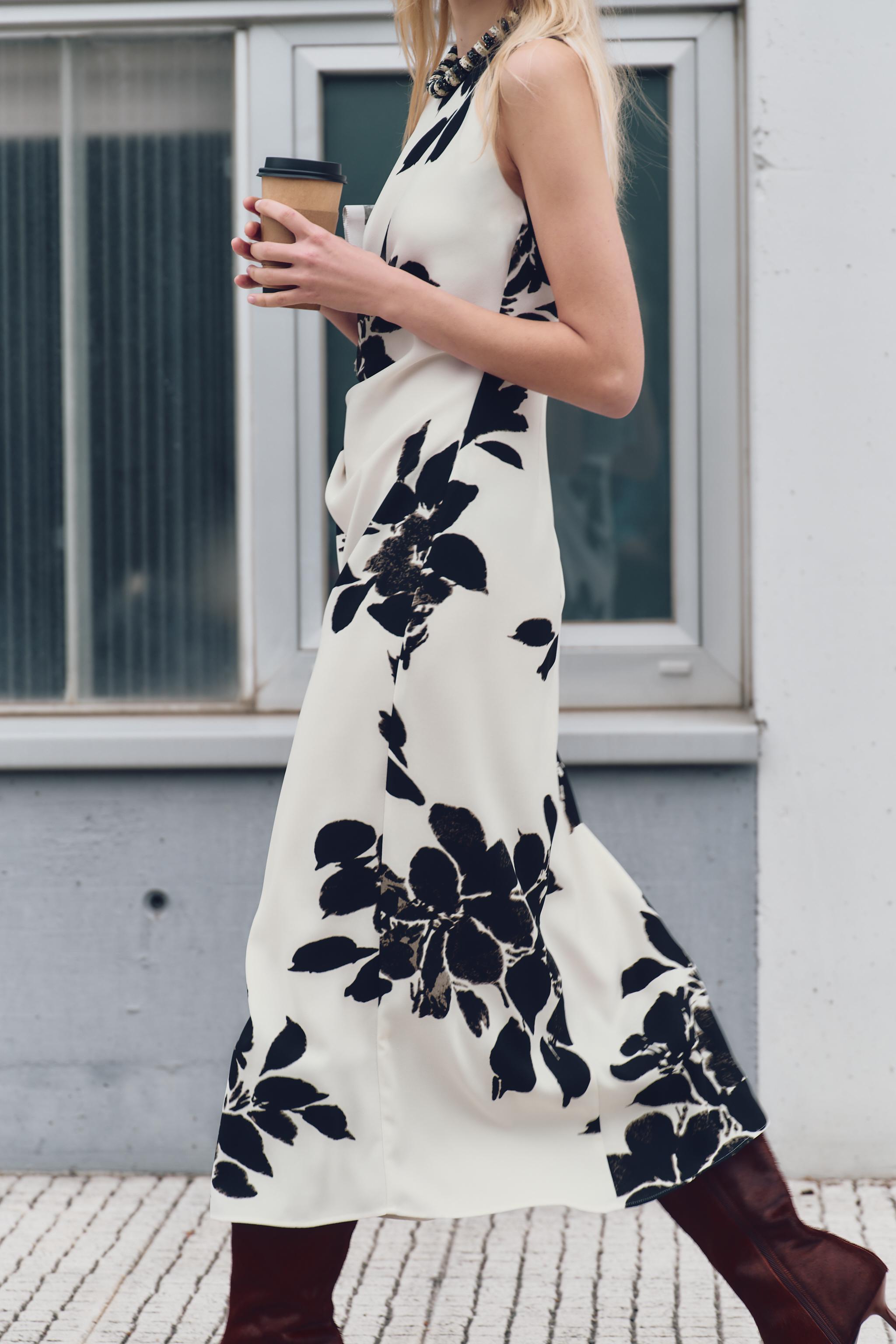 PRINTED MIDI DRESS