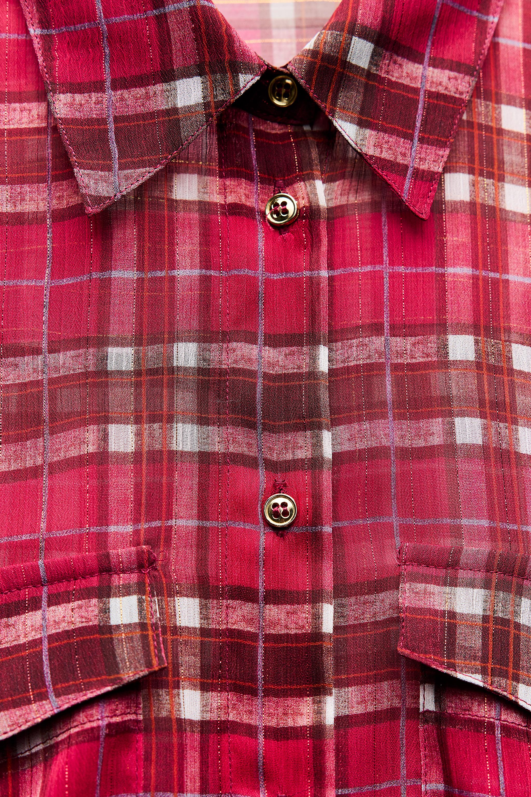 METALLIC THREAD CHECK SHIRT