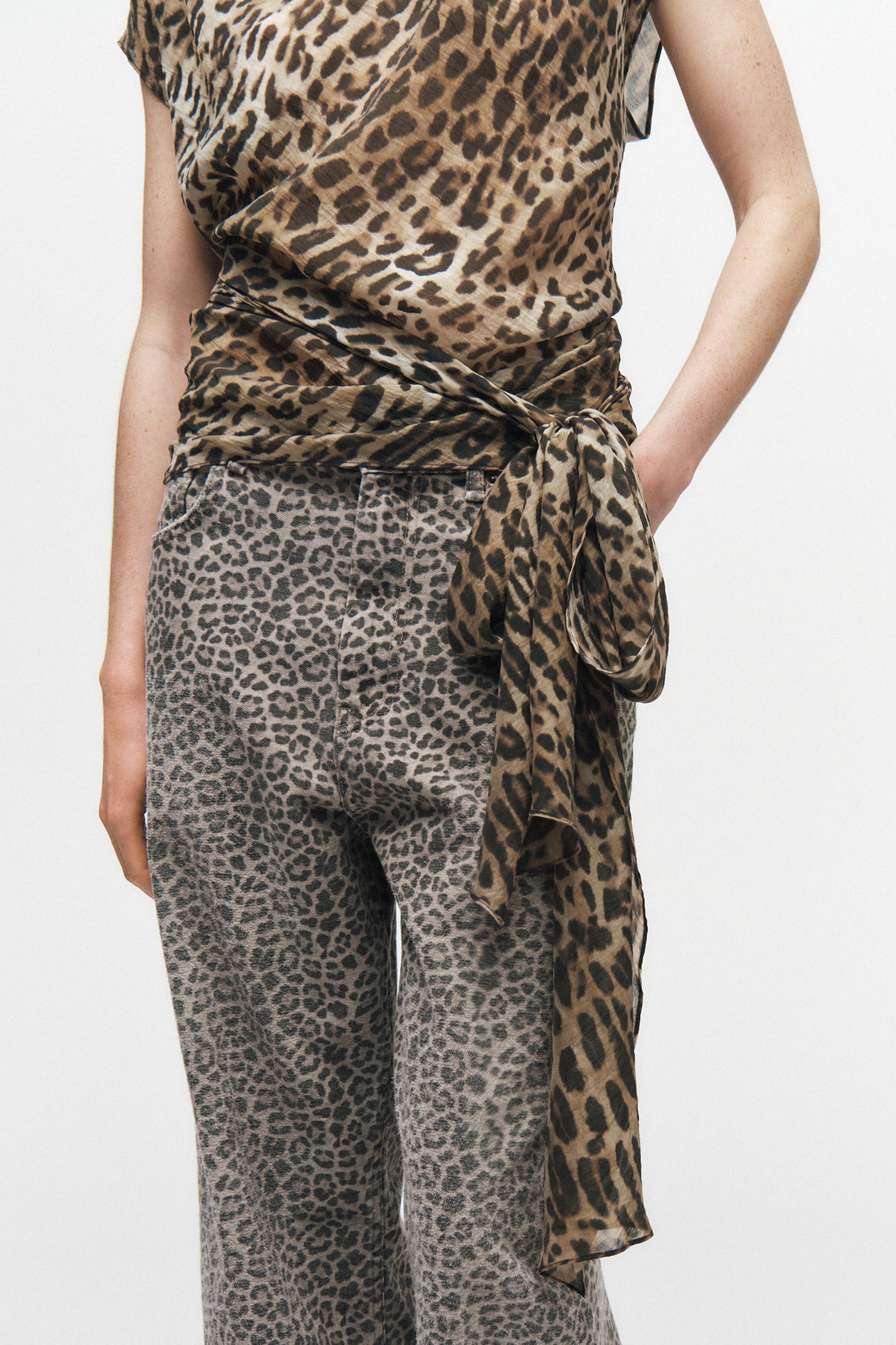 ZW COLLECTION BALLOON-FIT ANIMAL PRINT JEANS