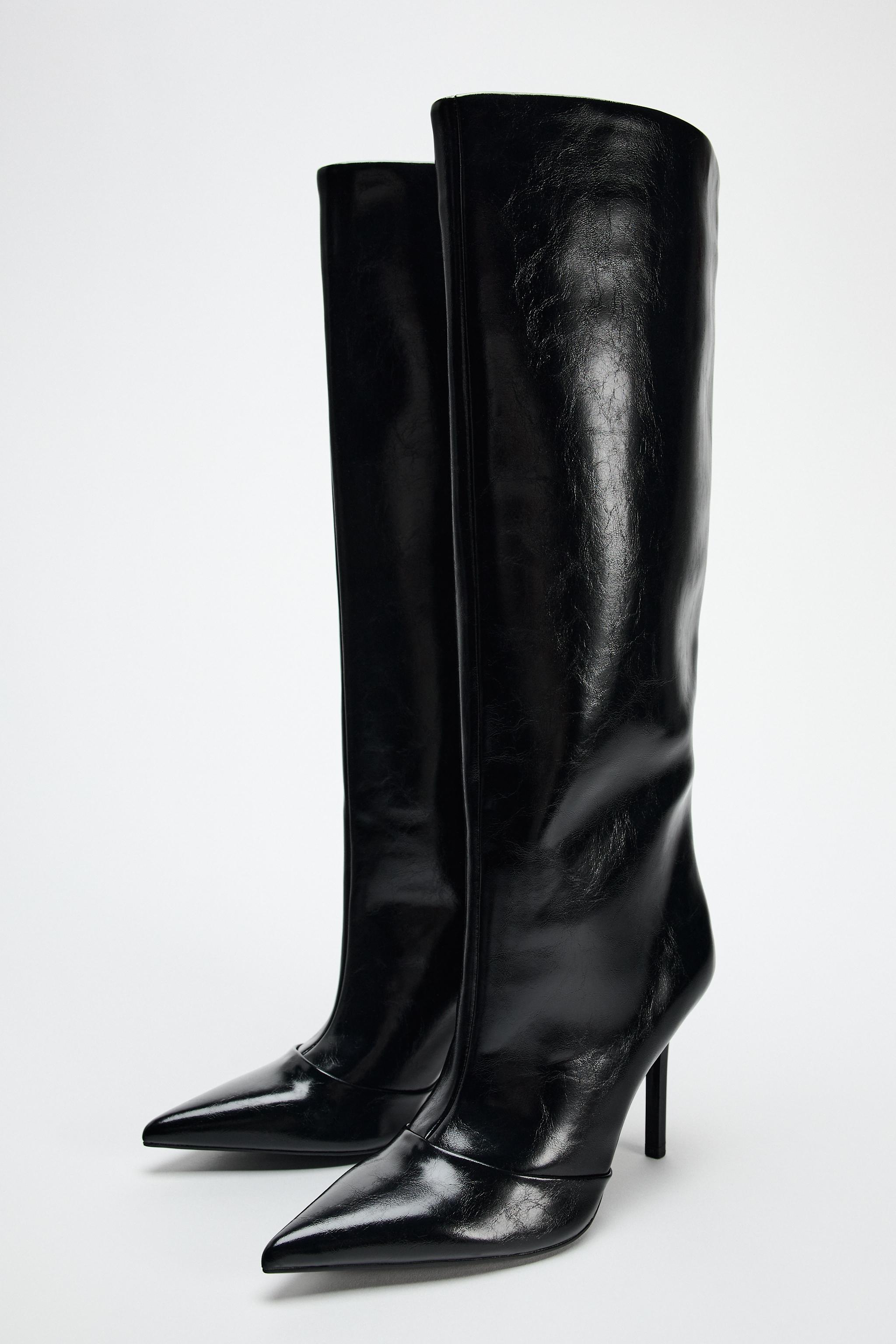 WIDE LEG HEELED BOOTS