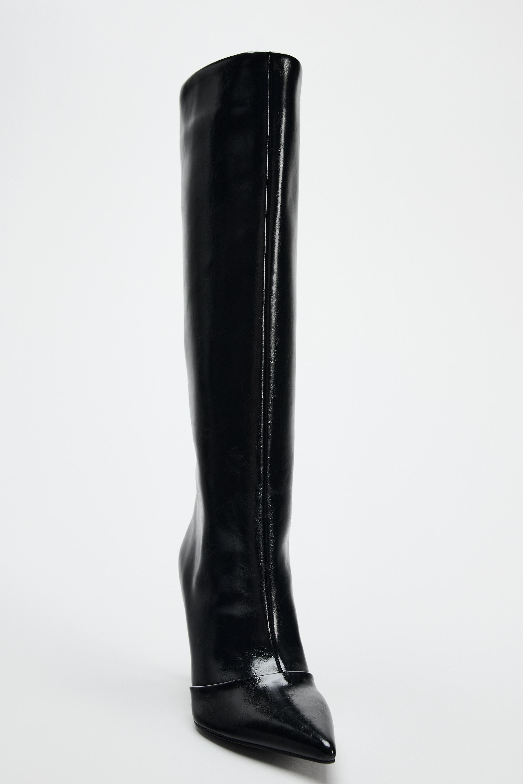 WIDE LEG HEELED BOOTS