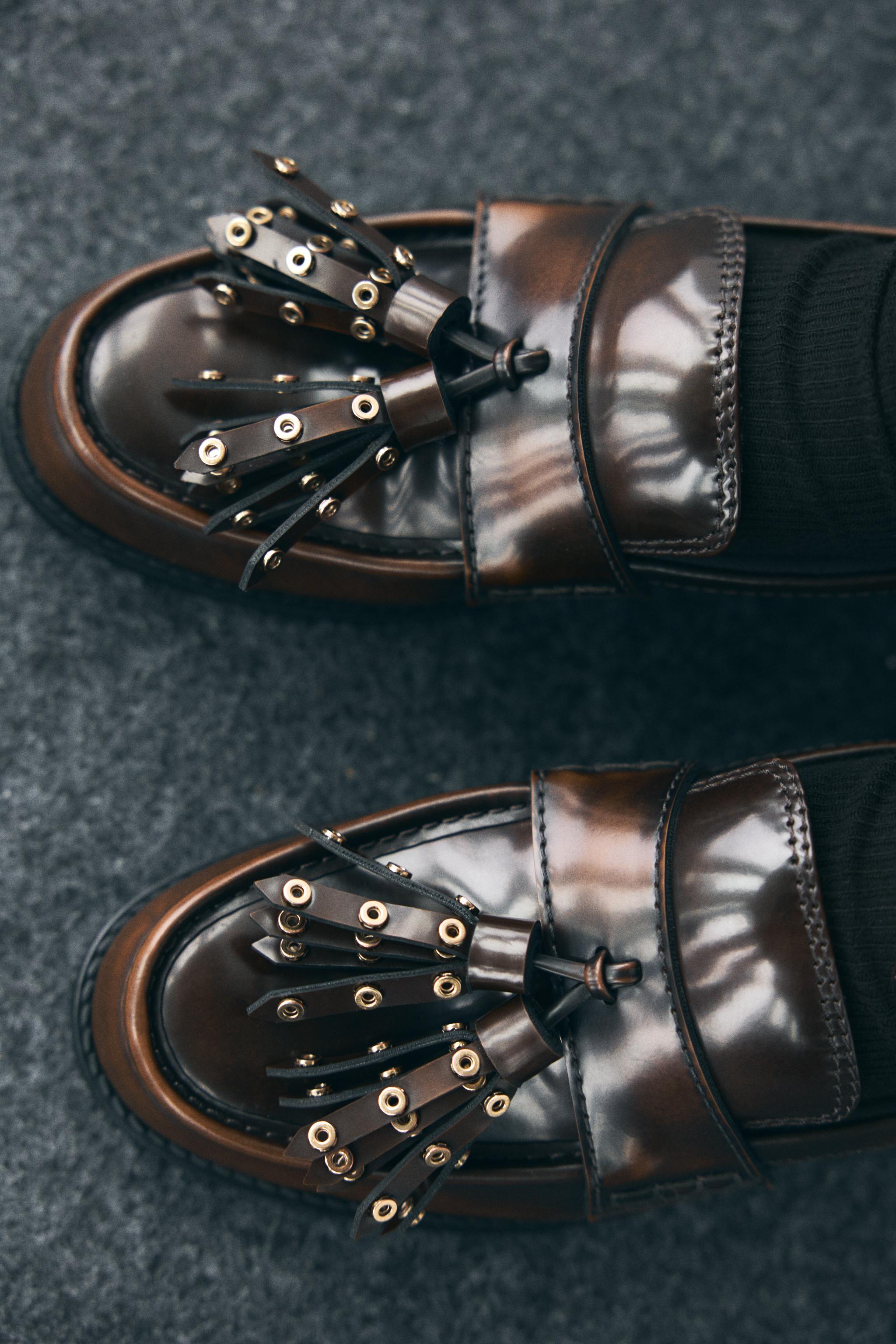 LOAFERS WITH STUDDED TASSELS