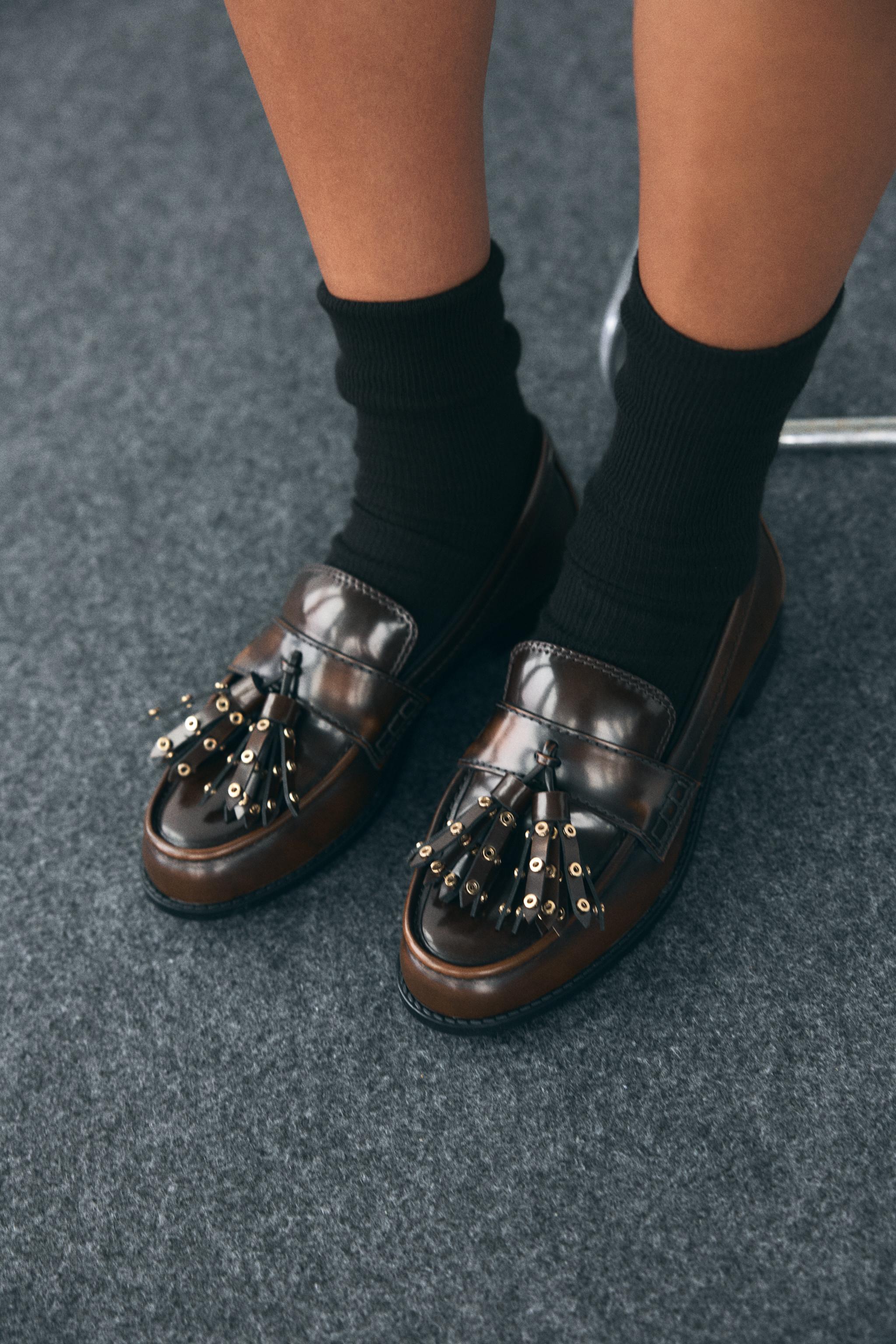 LOAFERS WITH STUDDED TASSELS