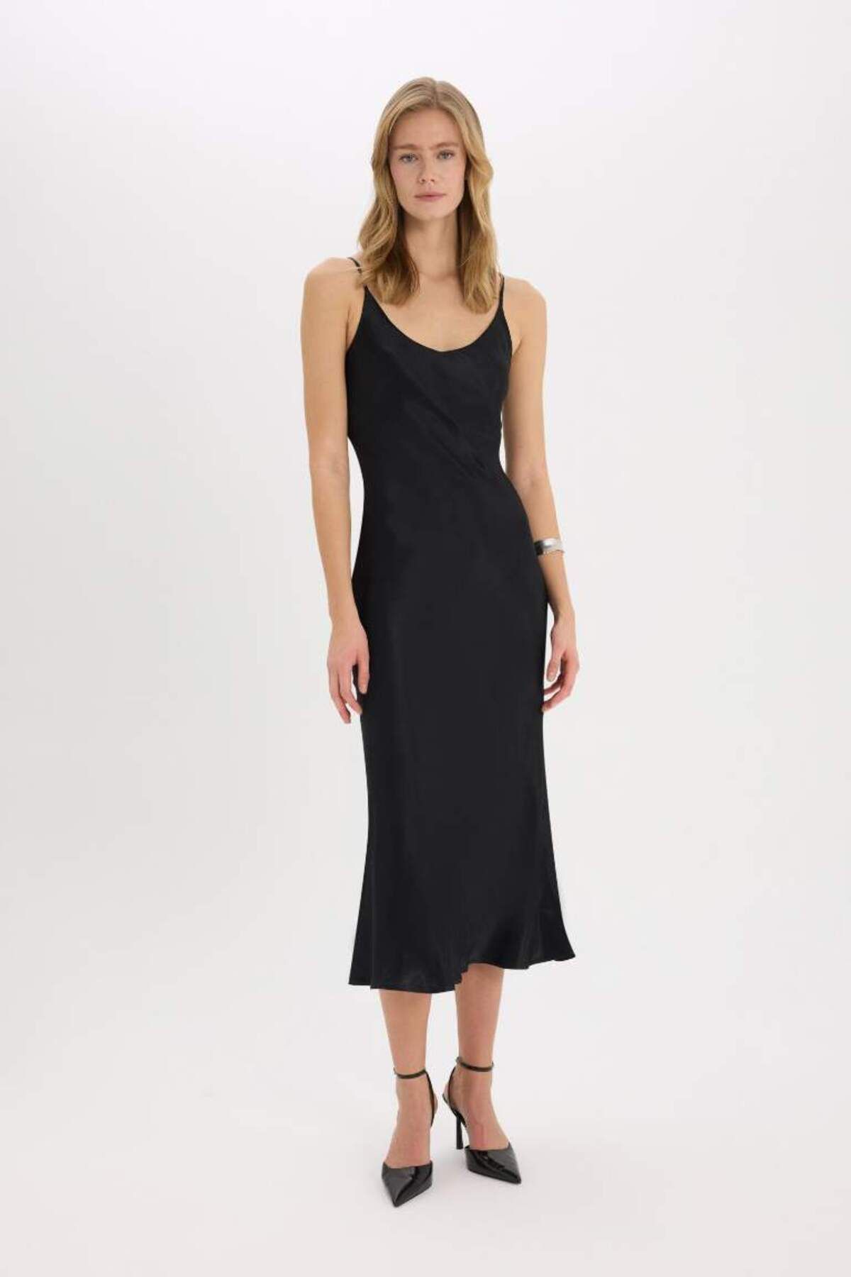 Yeni Sezon Bodycon Vücudu Saran Basic Düz Saten Ko