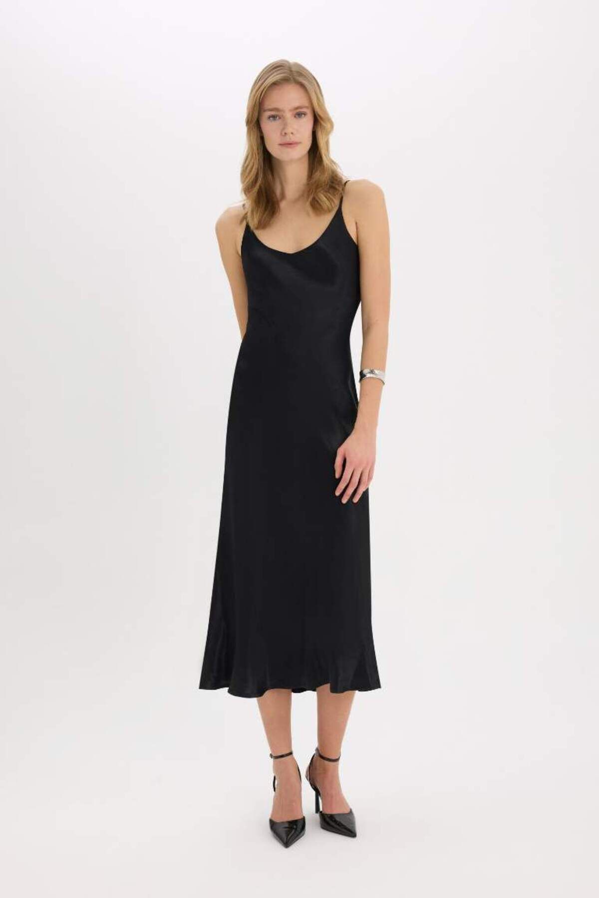 Yeni Sezon Bodycon Vücudu Saran Basic Düz Saten Ko